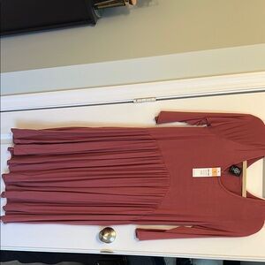 Agnes & Dora Pink Tiered Fit and Flare Dress